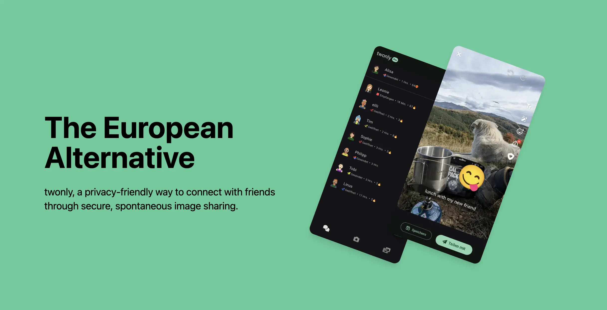 twonly, a privacy-friendly way to connect with friends through secure, spontaneous image sharing.